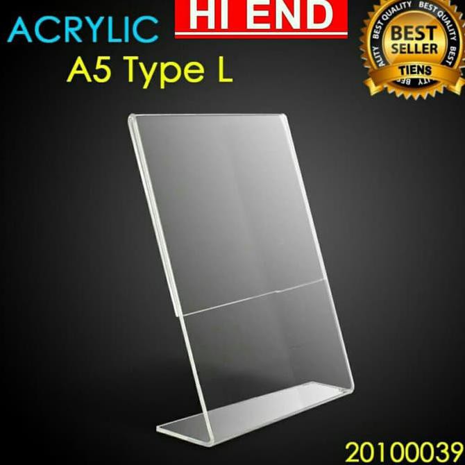 

acrylic tent holder / akrilik tent card A5 tempat brosur Meja bentuk L