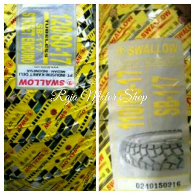 Ban Swallow berkualitas ring 17-110/80, 120/80 Street Enduro Sb