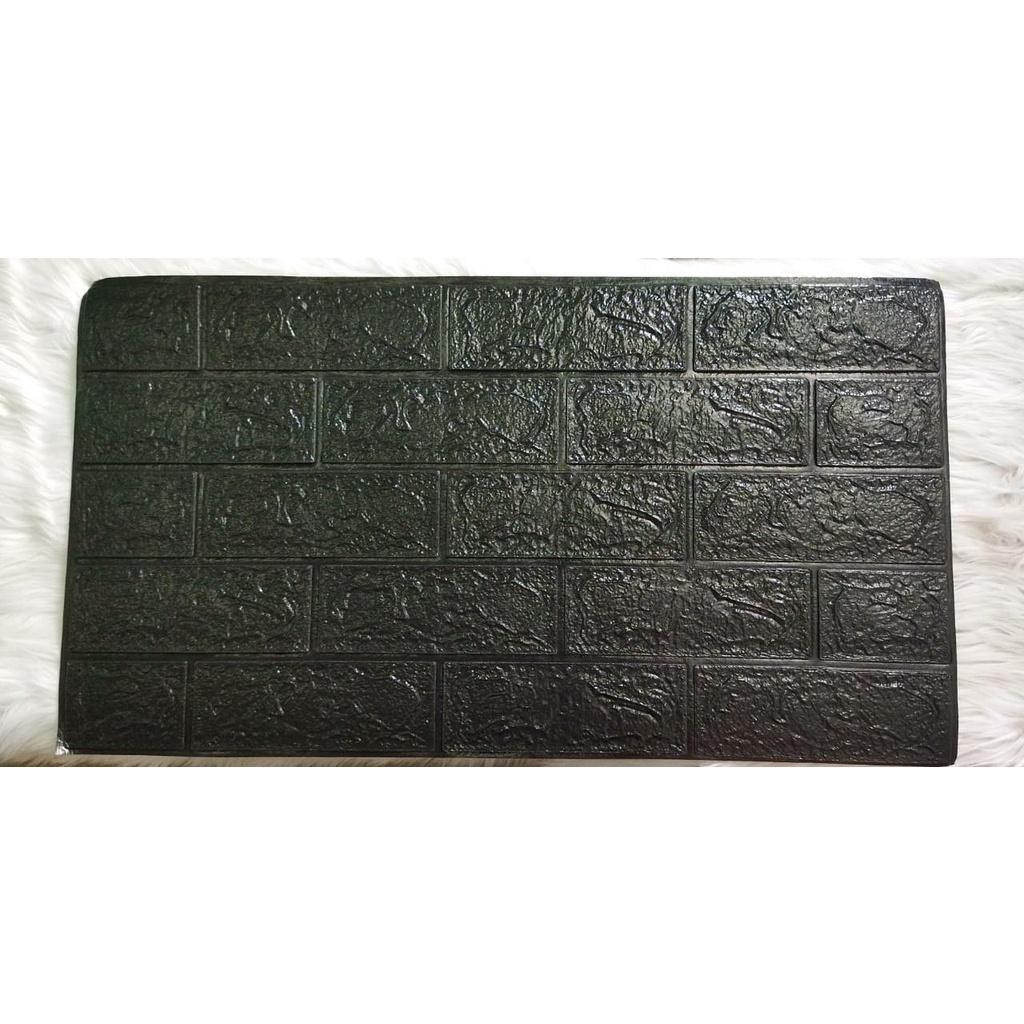 Wallpaper Dinding Foam 3D Kecil Motif Batu Bata / Wallpaper Dinding Foam DD509 [1KG=26PCS]-BLACK