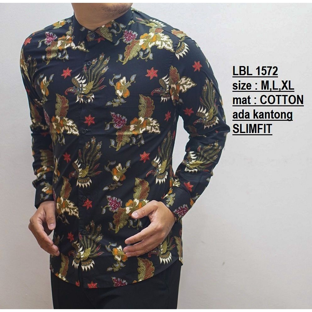 BATIK PRIA SLIM FIT LENGAN PANJANG KEMEJA BATIK PRIA COLINDION CBL1052