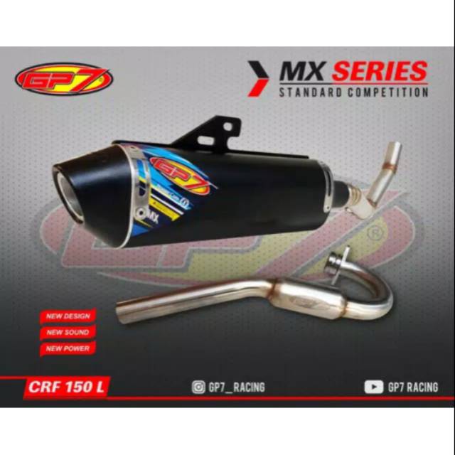Knalpot GP7 KLX / D-Tracker / CRF150L seri MX SERIES Original produk