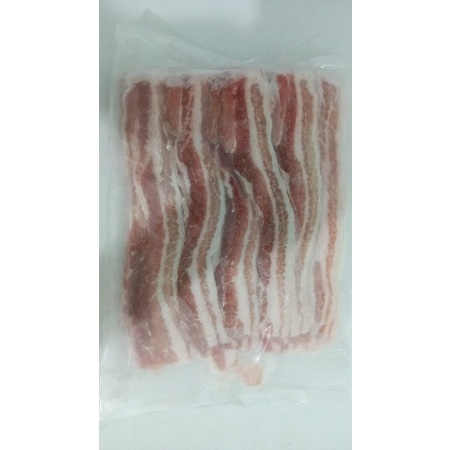samcan slice / thin sliced pork belly, babi iris / pork slice / pork shortplate / babi panggang