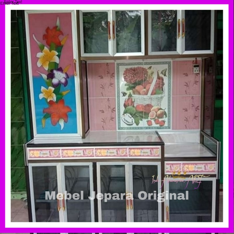 Lemari Rak Dapur Serbaguna - Rak Dapur Sehat Bahan Alumunium Kaca