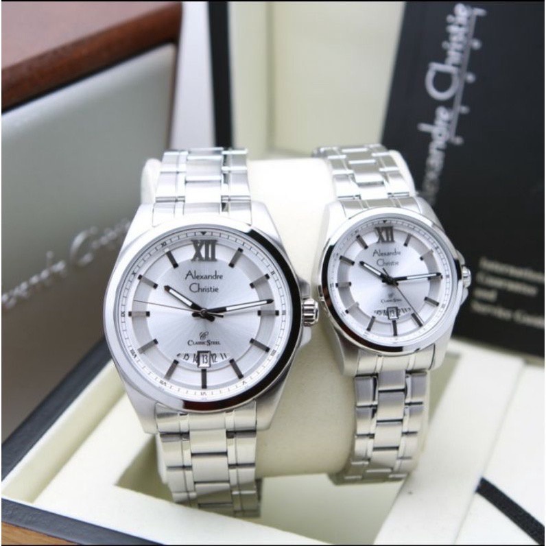 JAM TANGAN COUPLE ALEXANDRE CHRISTIE AC 8659 SEPASANG ORIGINAL GARANSI RESMI 1 TAHUN