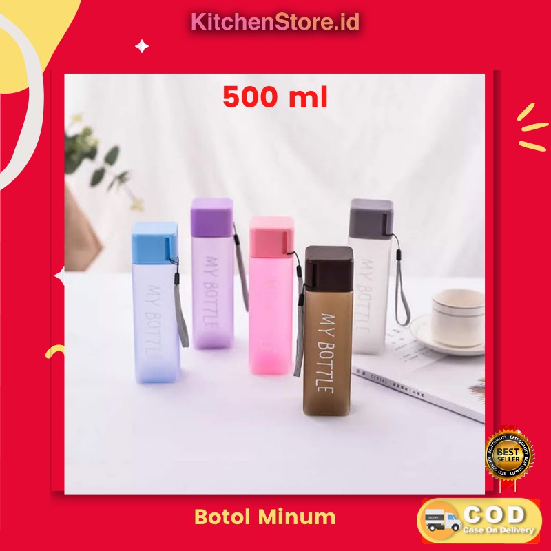 ❤️ MURAH!! My Bottle Persegi Doff Warna - Botol Air Minum Infuser Persegi Kotak (H221-3)