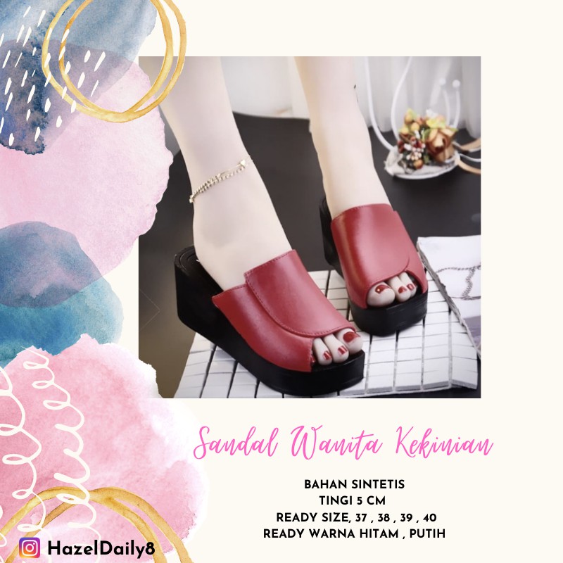 SANDAL SENDAL WEDGES KARET CANTIK KONDANGAN WANITA PEREMPUAN CEWEK CEWE REMAJA MURAH TERBARU 