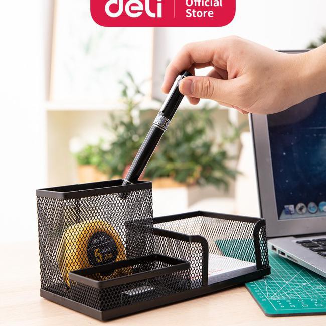 

Deli E9175 Tempat Alat Tulis-Mesh Desk Organizer 3 Comp