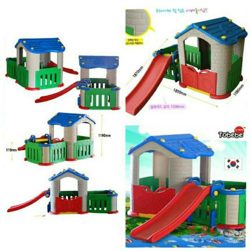 Rumah - rumahan Perosotan Tobebe Big Happy Playhouse with Slide Haenim Korea