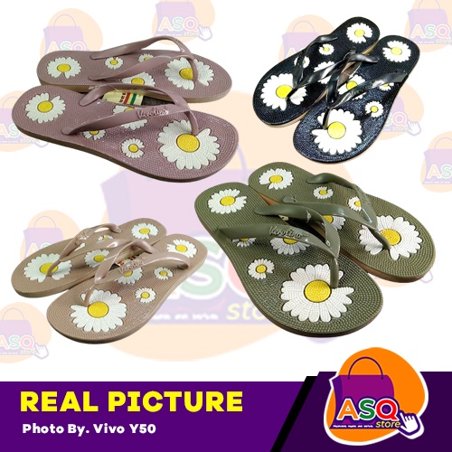 Sandal Jepit Jelly Duri Halus Motif Bunga Verotino