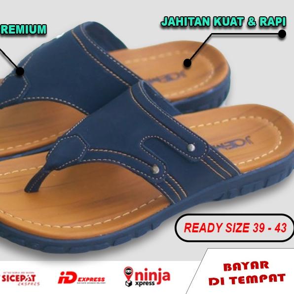 ❃ Sandal sendal jepit japit kulit pria cowok dewasa keren original asli casual kekinian terbaru 2021