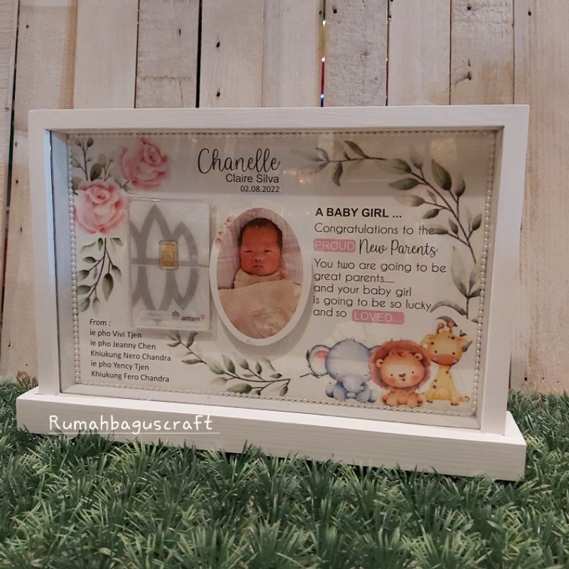 kado bayi /frame logam mulia/ custom