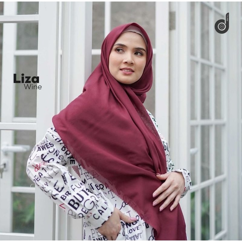 DEENAY | Hijab Polos Segi Empat Laser Cut Hijab  Liza Plain