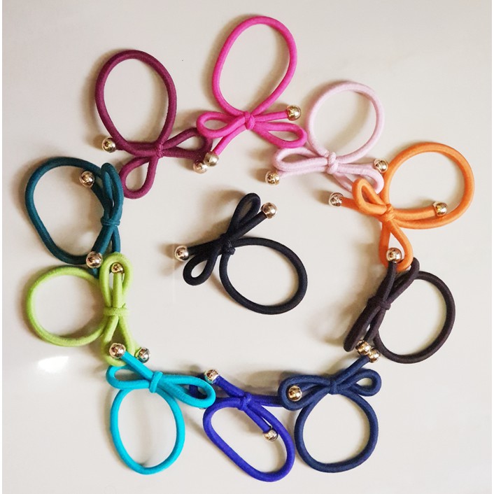 KR 003 IKAT RAMBUT KOREA MUTIARA / KUNCIR RAMBUT 1 LAYER DENGAN MUTIARA GOLD-2