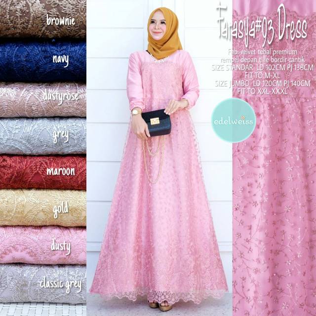 Farasya Dress #93 Tile Brukat Party Dress Big Size Jumbo xxxl Ld 130cm Gamis Brukat Jumbo Gamis Lebaran Terbaru Dress Muslimah Gaun Pesta Gamis Seragam Pernikahan Outfit Bridesmaid Gamis Broklat Jumbo Wanita xxxl Outfit Kondangan