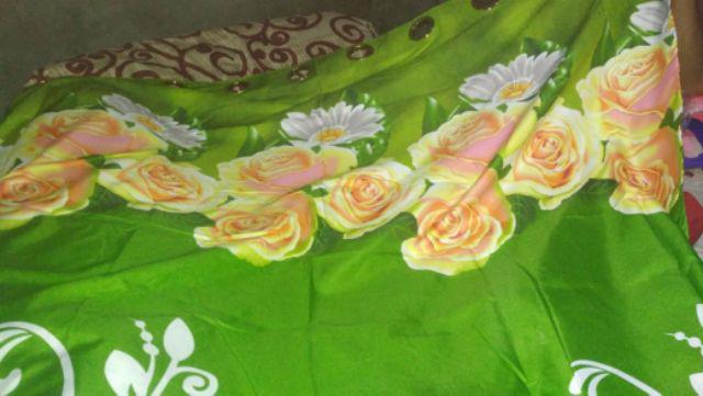 Gorden Tirai Homemade Smokring Motif Hijau