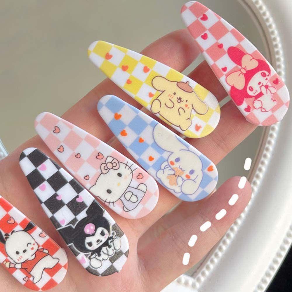 [Elegan] Kuromi Jepit Rambut Fashion Gadis Hiasan Kepala Hadiah Ulang Tahun Melodyku Cinnamoroll Lattice Anime Hairpin