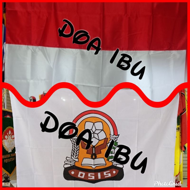 

best seller paket isi 2 bendera merah putih+bendera OSIS SMA 90cm x 135 ready stock