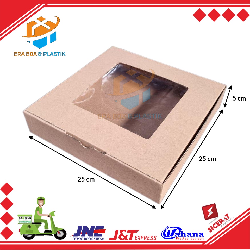 Karton Die Cut 25x25x5 cm Dengan Mika | Dus Pizza