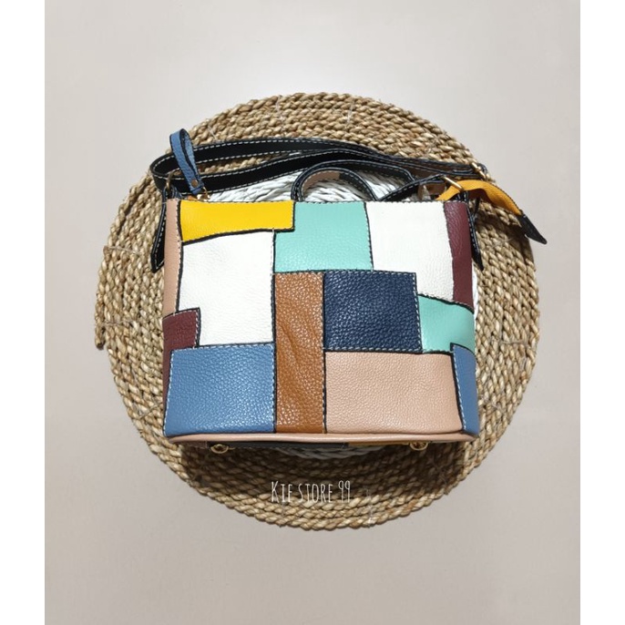 TAS SELEMPANG ETNIK ASLI KULIT Motif KOMBINASI Wanita