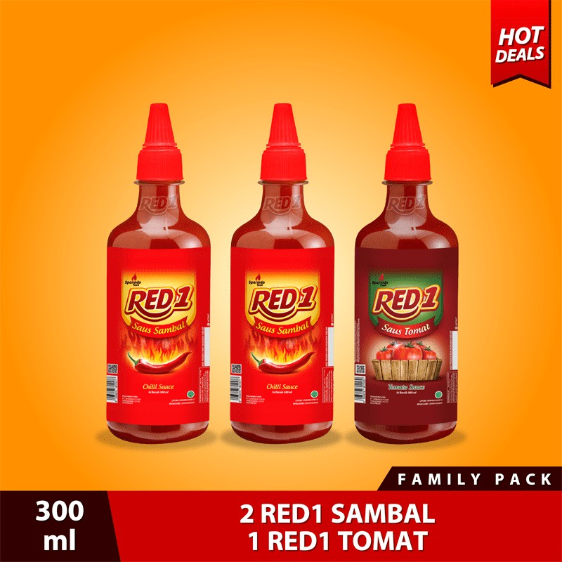 RED1 Saus Sambal (2) dan Saus Tomat 300 ml (1)