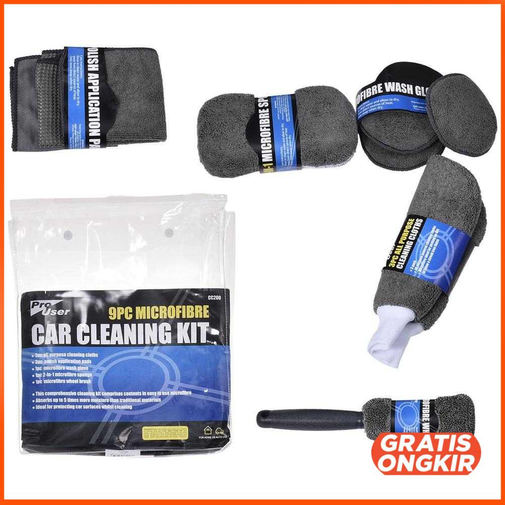 Car Wash Cleaning Kit Spons Cuci Mobil 9 PCS - DAPS90246