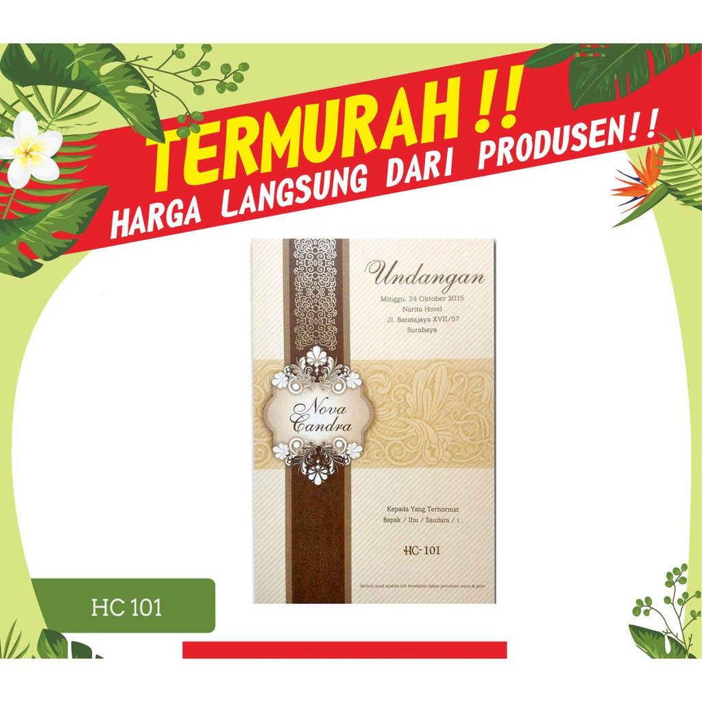 Blangko Kartu Undangan Pernikahan HC 101 Harga Murah Erba Java