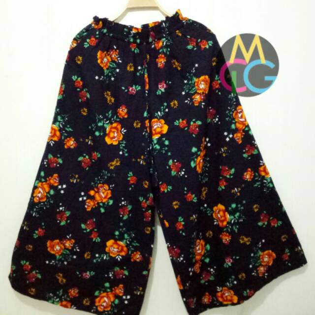 Kulot payung motif katun bangkok long cullotes ribbon