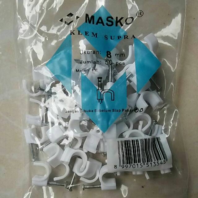 Klem Kabel 8mm + Paku Beton MASKO