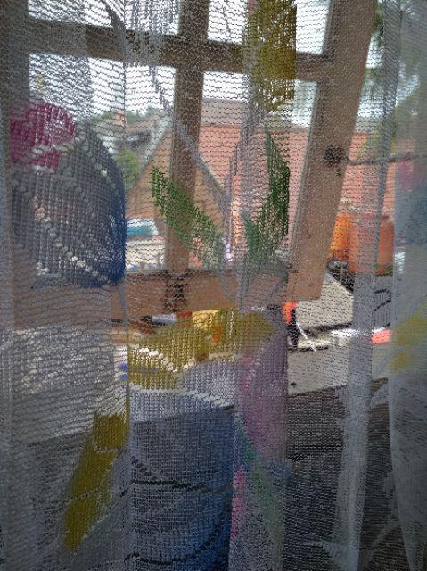 Gorden Gordyn Tirai Vitrase Bunga Tulip L 100 Cm T 190 Cm Gorden Putih Gorden Tipis Daleman