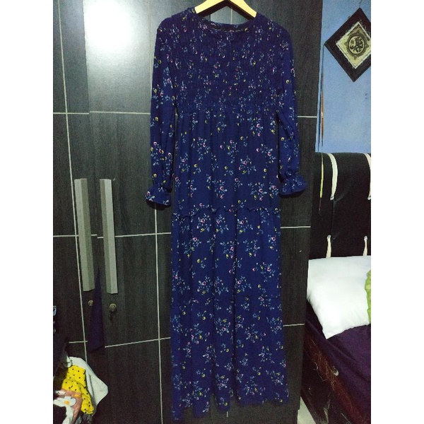 Gamis ceruty motif bunga