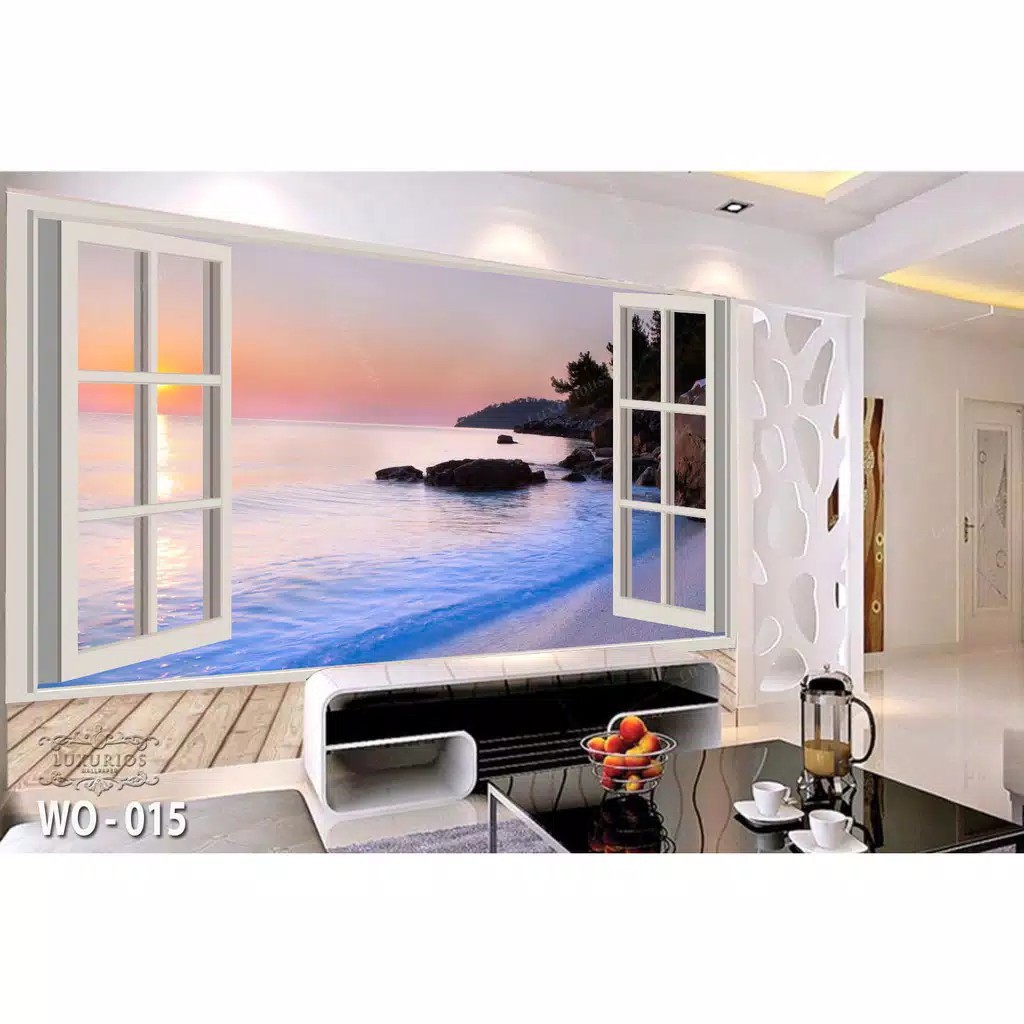 Wallpaper 3D Wallpaper Custom  Wallpaper Dinding Pemandangan Alam  Wallpaper Dinding Jendela Alam