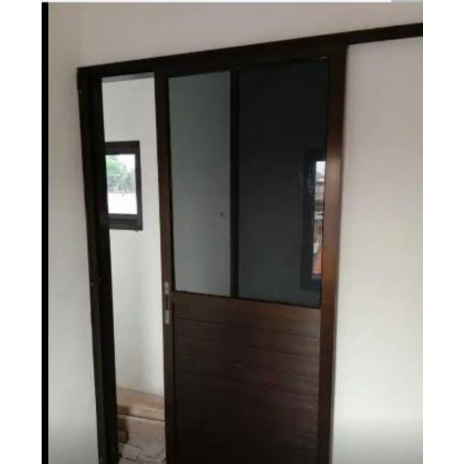 pintu sliding aluminium dobel spandrel