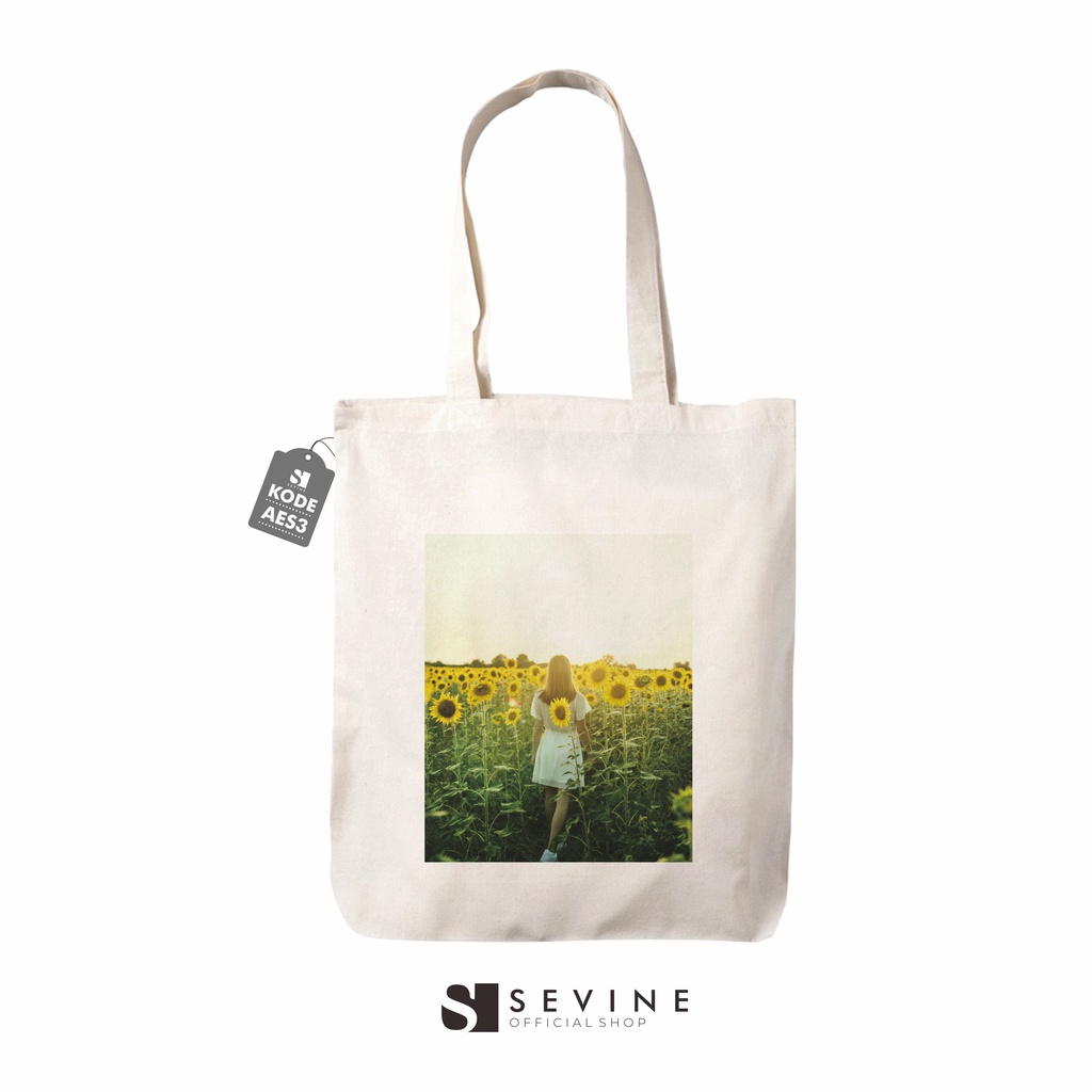 Sevine Tote Bag Resleting Tas Wanita Totebag Custom Desain Retro Vintage - AES