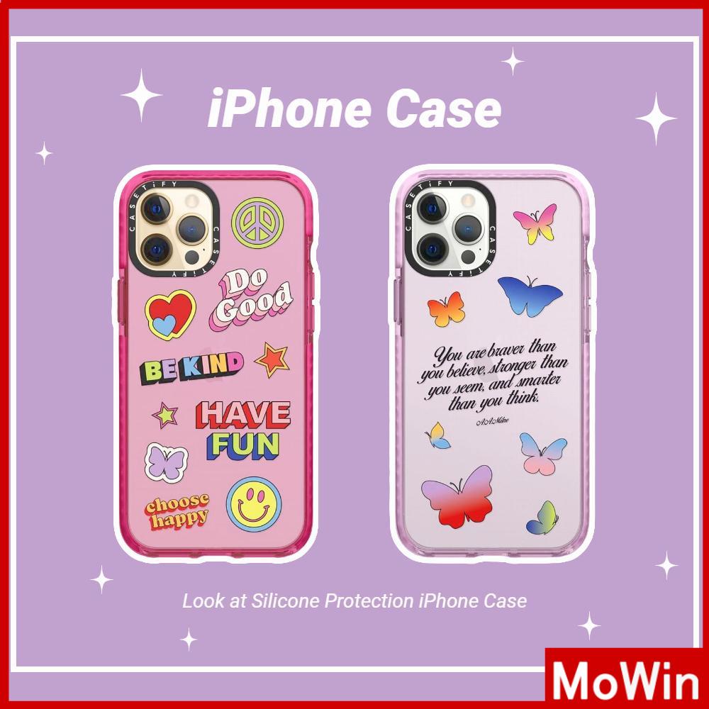 Soft Case Silikon Tebal Shockproof Motif Kupu-Kupu Warna Gradasi Ungu Pink Untuk iPhone 13 Pro Max 12 Pro Max 11 7 Plus