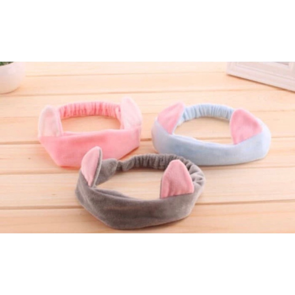 Bandana Kucing Bando Handuk Kuping Kucing Lucu Cute Cat Ears Headband Bandana Telinga Kucing