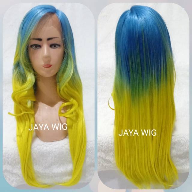 Frontlacewig Rambut Palsu Wanita Warna Ombre / Wig Panjang Ombre / Lace Wig Panjang Warna Ombre