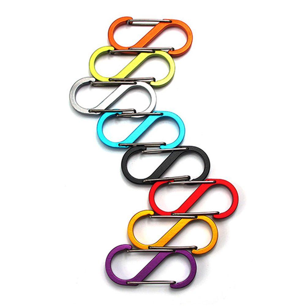 Lanfy Carabiner Berbentuk S Warna Acak Hiking Outdoor Tools Gesper Pengaman Serbaguna Aluminium Alloy Penguncian Cincin
