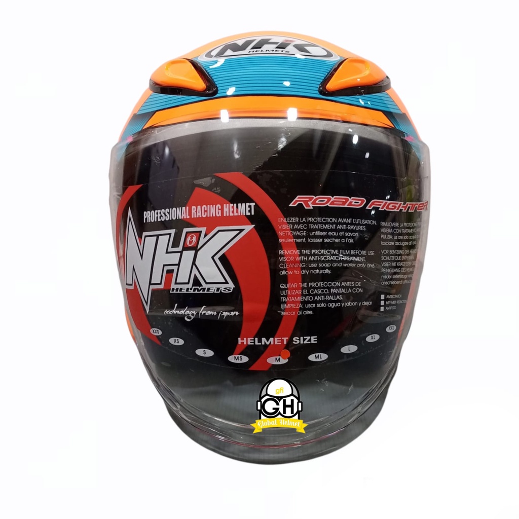 HELM HALF FACE NHK R6 R-6 MOTIF CUBE ORANGE FLO