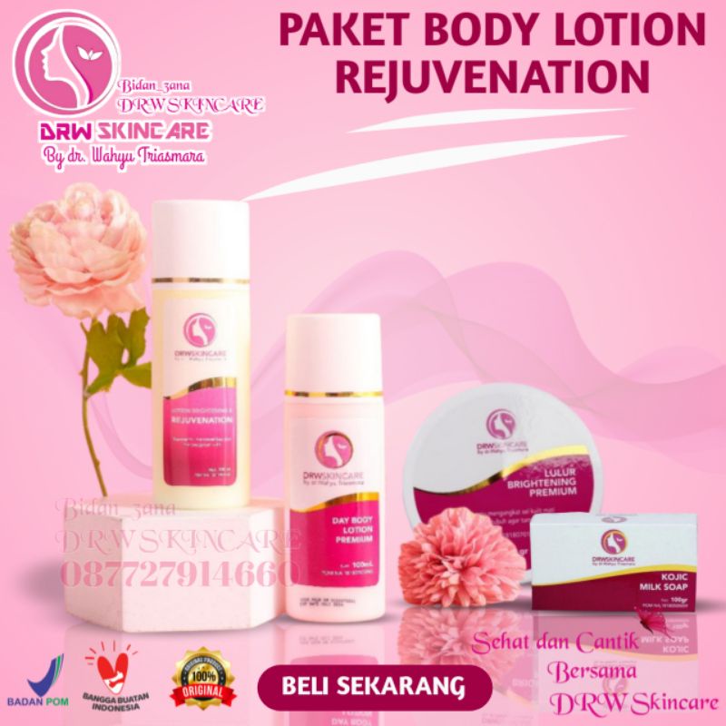 PAKET LOTION PEMUTIH BADAN LULUR SABUN REJUVENATION DRW SKINCARE