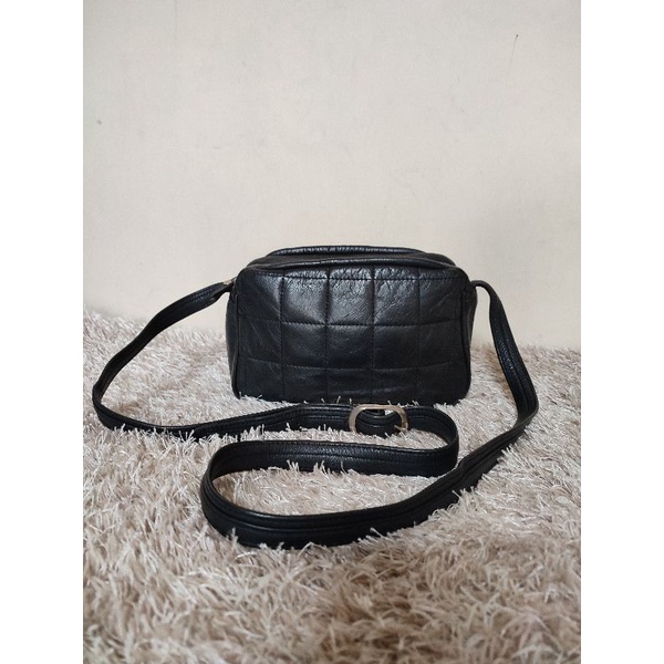 tas sling camera bag wanita kulit asli preloved