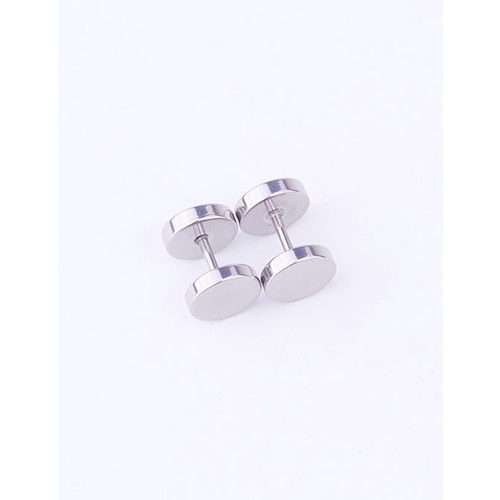 LRC Anting Tusuk Fashion Stainless Steel Smooth Screw Earrings (1pcs) V49223