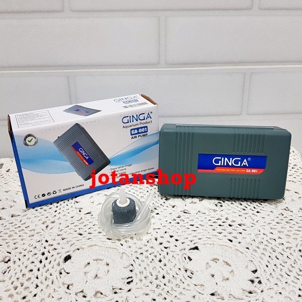 GINGA GA 001 Mesin Aerator portable Airpump Aquarium Baterai Batre pancing mancing ikan