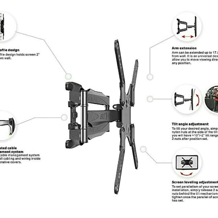 BRACKET LED TV SWIVEL 4 ARAH 60 55 50 49 48 45 43 INCH IMPORT