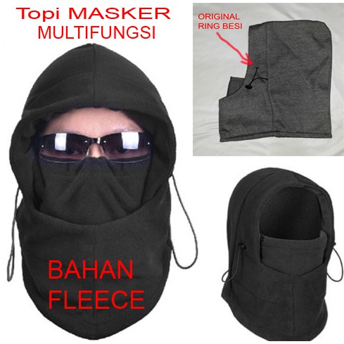 Topi Masker original topi ninja kupluk fleece multifungsi kupluk outdoor