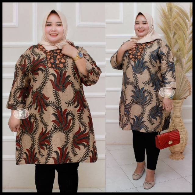 TUNIK BATIK SUPER JUMBO MURAH BIG SIZE LD 140CM FIT XXXXXL XXXXXXL DRESS BATIK ORI MASAYU BATIK SOLO