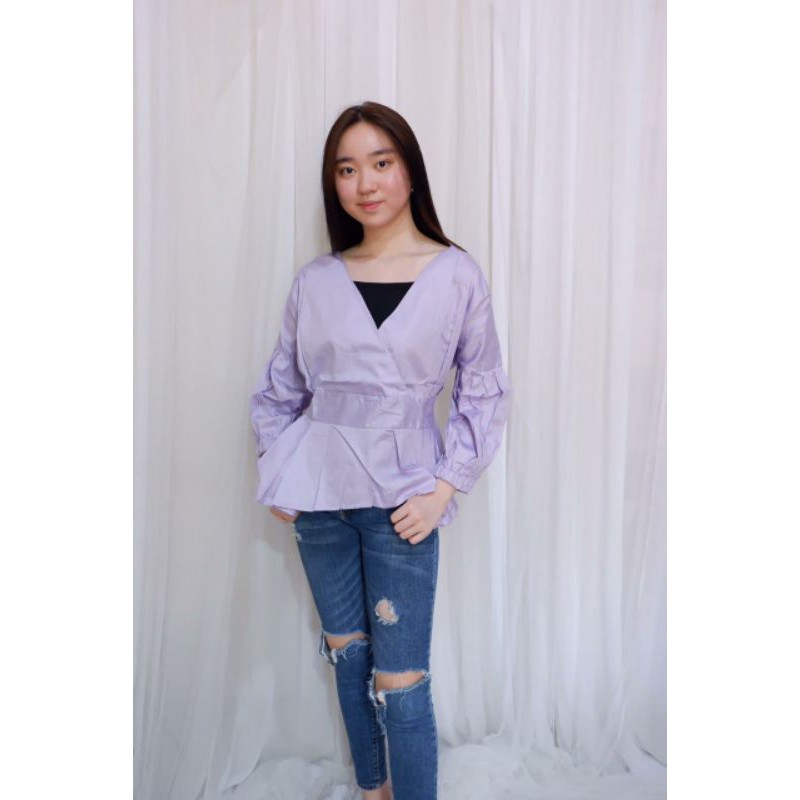 Atasan Blouse Katun wanita casual / formal Ld 120-130 Catalya Ken-328