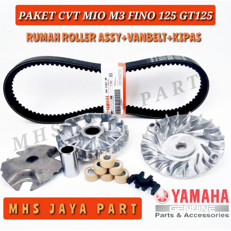 PAKET CVT YAMAHA MIO M3 Z/S MIO GT125 SOUL GT125 BLUECORE (PAKET CVT) VBELT+RUMAH ROLLER ASSY + KIPA