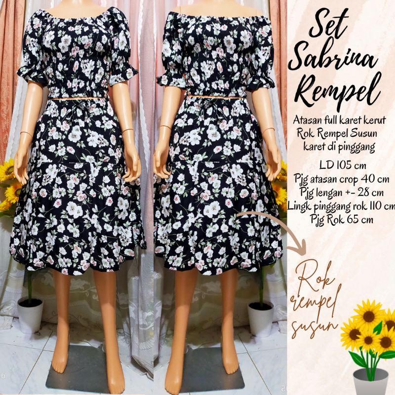 Set Sabrina Rempel //Set Sabrina crop rok Rempel Susun //Dress Sabrina //Stelan Sabrina rok rempel