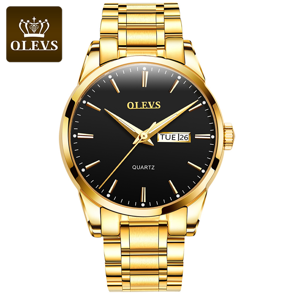 Olevs Jam Tangan Pria Original Besi  Tahan  Karat  6898 