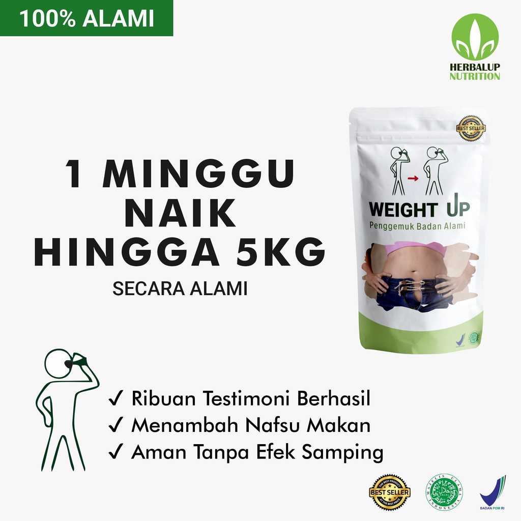 WeightUp KID  Penggemuk Badan Anak Umur 2 Tahun Suplemen Vitamin Herbal Penambah Nafsu Makan Usia 3 4 5 6 7 8 9 10 11 12 Terbukti Obat ini Original Murah dan Ampuh